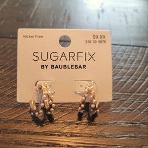 Baublebar Gold Pearl Studded Double Hoop Earrings